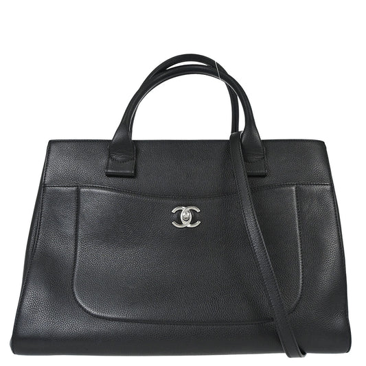 Chanel Black Calfskin Neo Executive Cerf 2way Shoulder Tote Bag