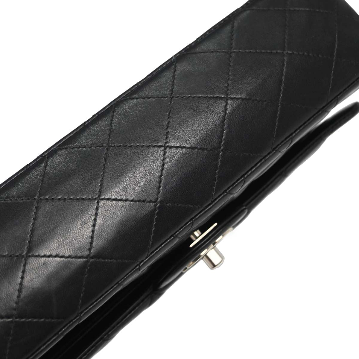 Chanel 2002-2003 Black Lambskin Medium Classic Double Flap Shoulder Bag