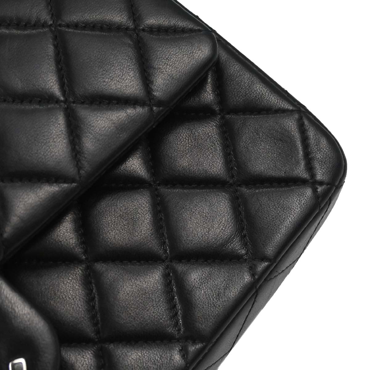 Chanel 2002-2003 Black Lambskin Medium Classic Double Flap Shoulder Bag