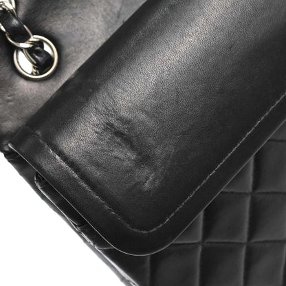Chanel 2002-2003 Black Lambskin Medium Classic Double Flap Shoulder Bag