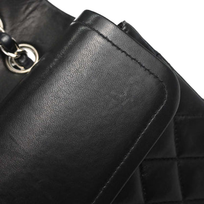 Chanel 2002-2003 Black Lambskin Medium Classic Double Flap Shoulder Bag