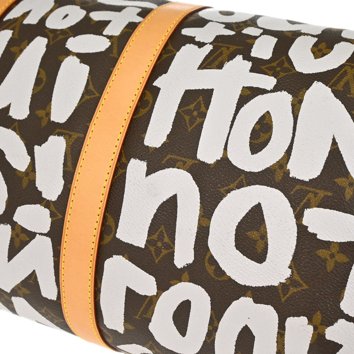 Louis Vuitton 2001 White Monogram Graffiti Keepall 50 Handbag M92197