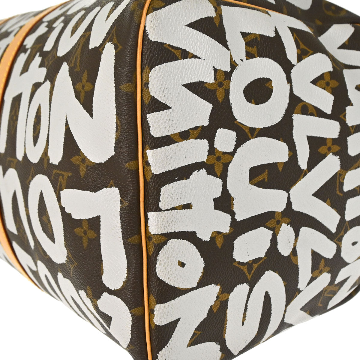 Louis Vuitton 2001 White Monogram Graffiti Keepall 50 Handbag M92197