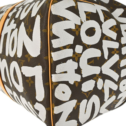 Louis Vuitton 2001 White Monogram Graffiti Keepall 50 Handbag M92197