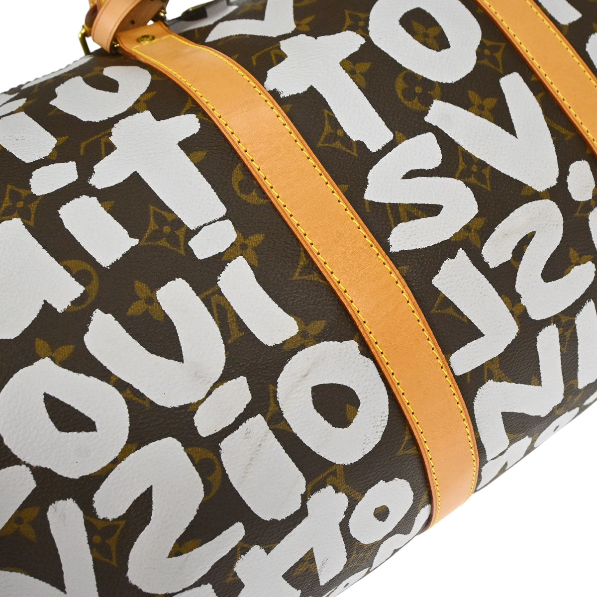 Louis Vuitton 2001 White Monogram Graffiti Keepall 50 Handbag M92197