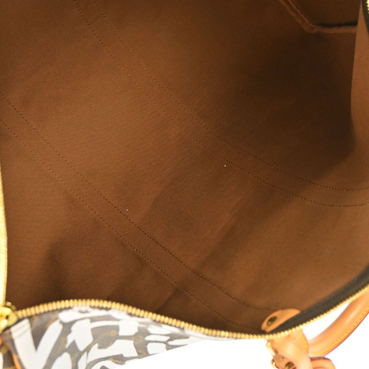 Louis Vuitton 2001 White Monogram Graffiti Keepall 50 Handbag M92197