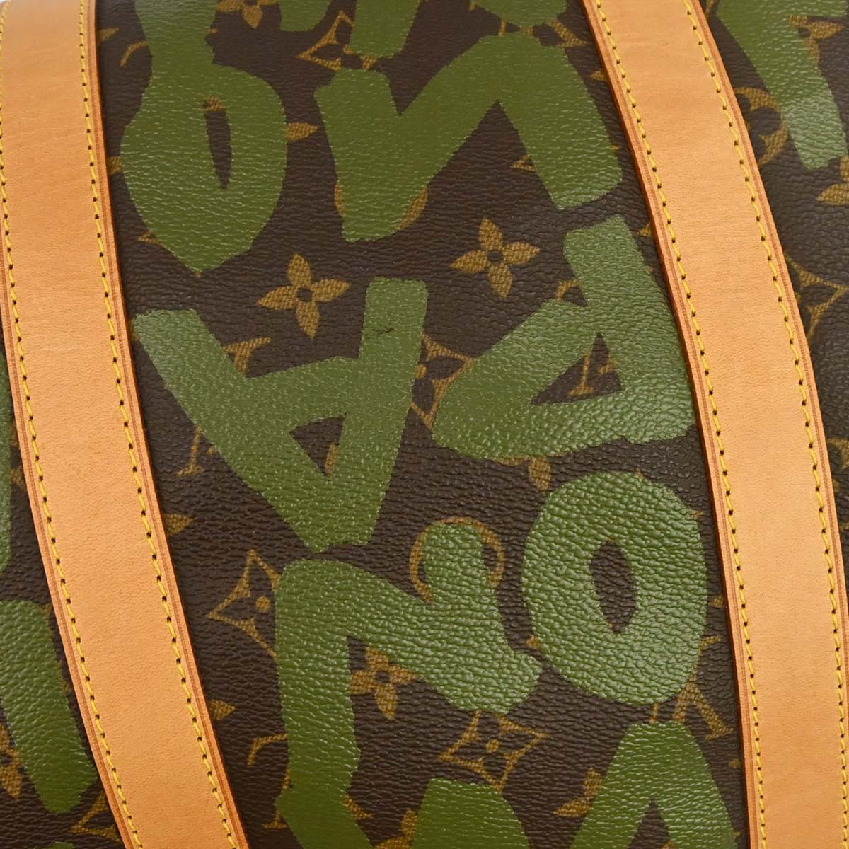 Louis Vuitton Khaki Monogram Graffiti Keepall 50 Duffle Bag M92196