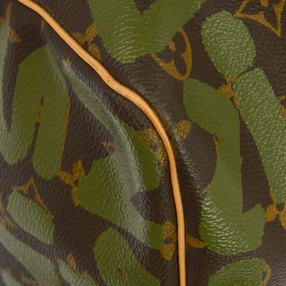 Louis Vuitton Khaki Monogram Graffiti Keepall 50 Duffle Bag M92196