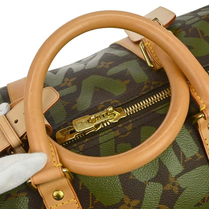 Louis Vuitton Khaki Monogram Graffiti Keepall 50 Duffle Bag M92196