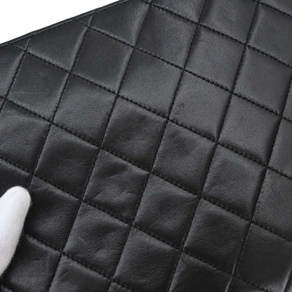 Chanel Black Lambskin Pushlock Small Half Flap Shoulder Bag