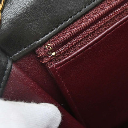Chanel Black Lambskin Pushlock Small Half Flap Shoulder Bag