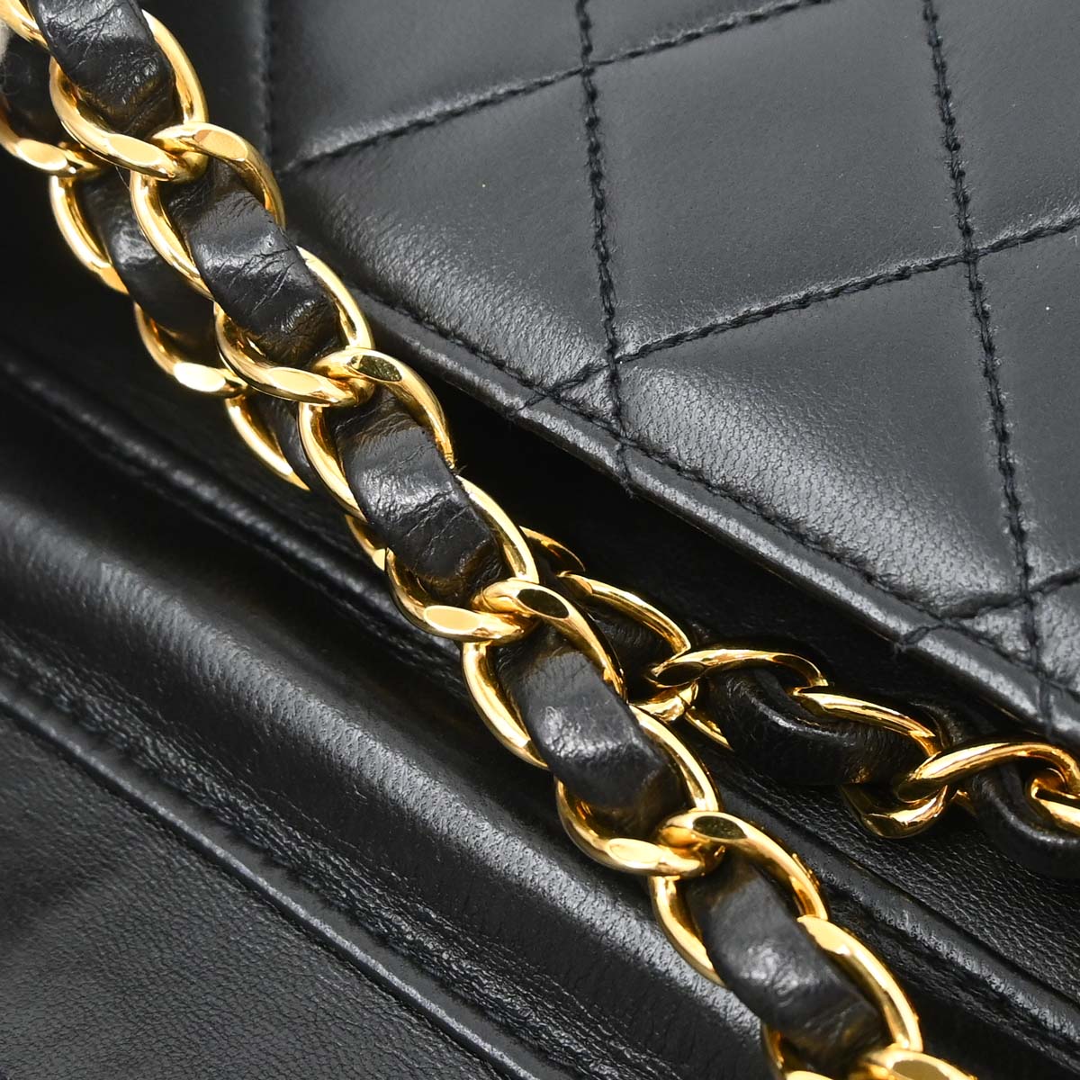 Chanel Black Lambskin Pushlock Small Half Flap Shoulder Bag