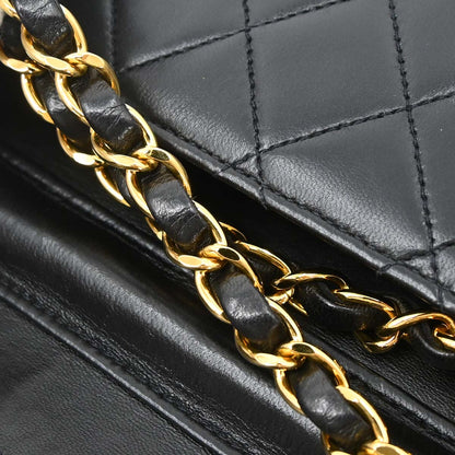 Chanel Black Lambskin Pushlock Small Half Flap Shoulder Bag