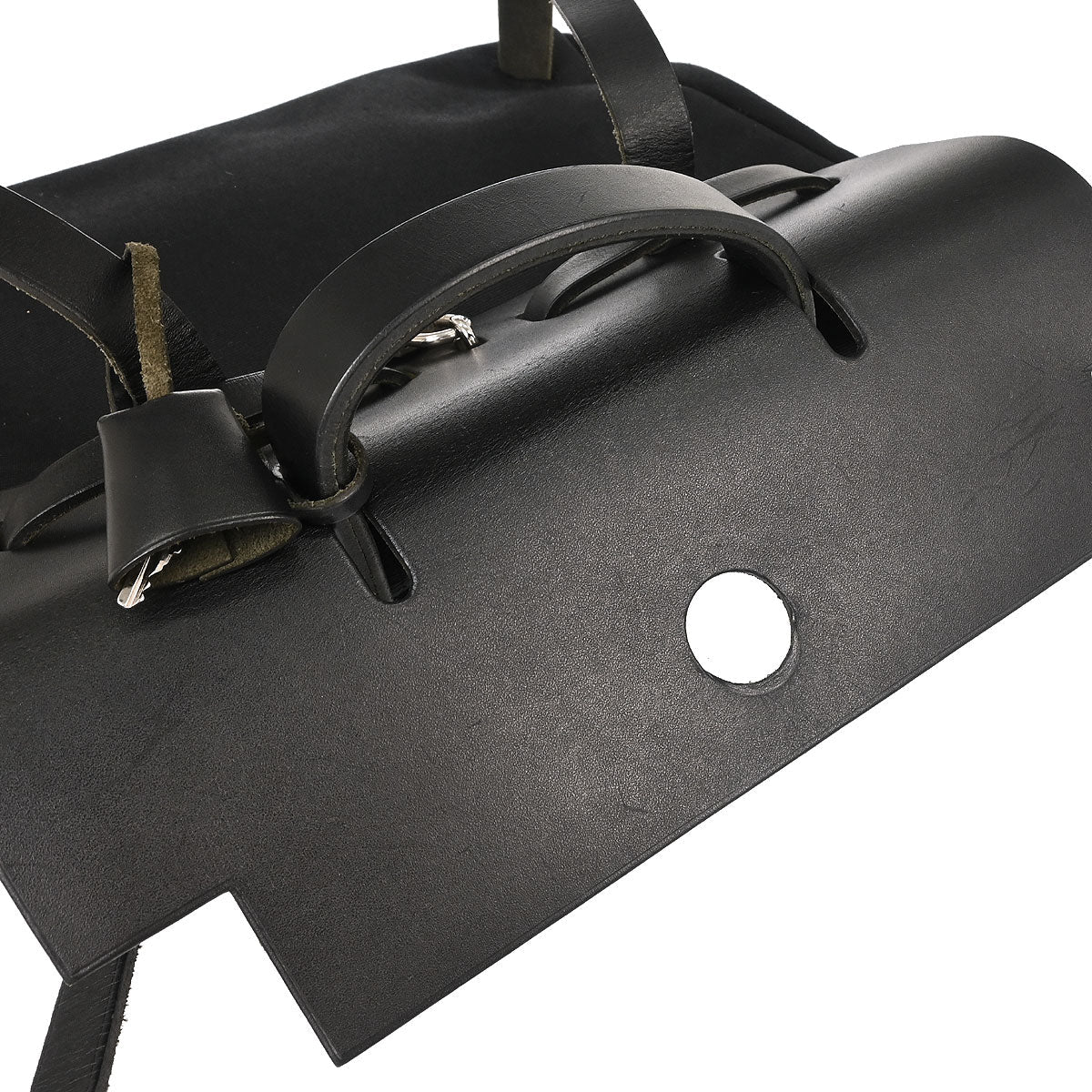 Hermes Black Toile Officier Herbag a Dos 2 in 1 Backpack