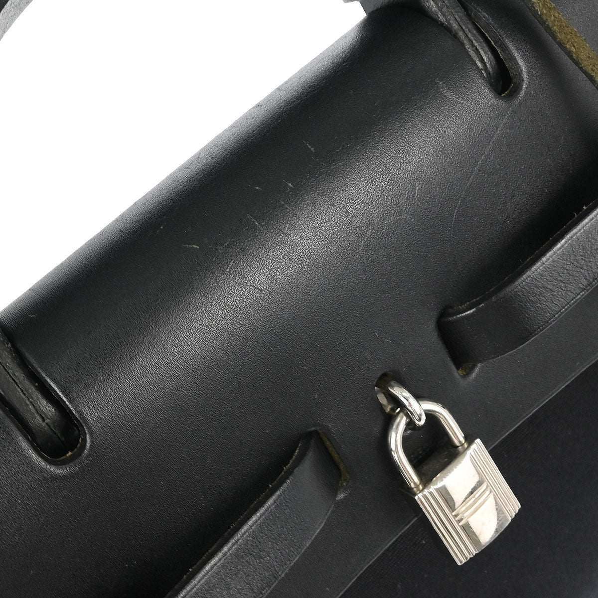 Hermes Black Toile Officier Herbag a Dos 2 in 1 Backpack