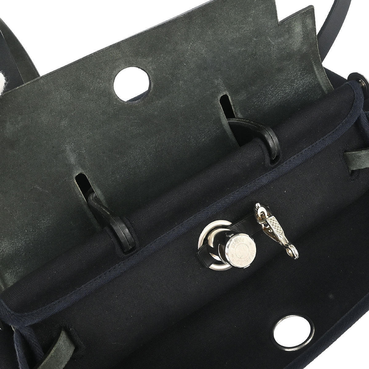 Hermes Black Toile Officier Herbag a Dos 2 in 1 Backpack