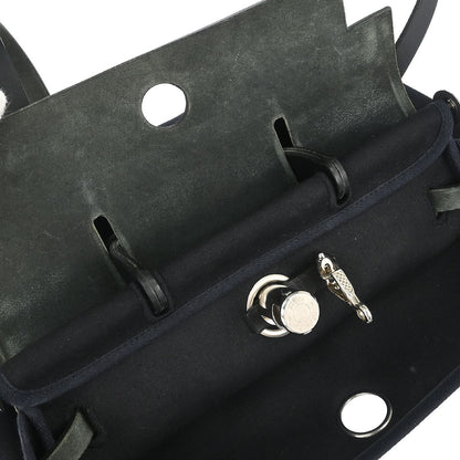 Hermes Black Toile Officier Herbag a Dos 2 in 1 Backpack