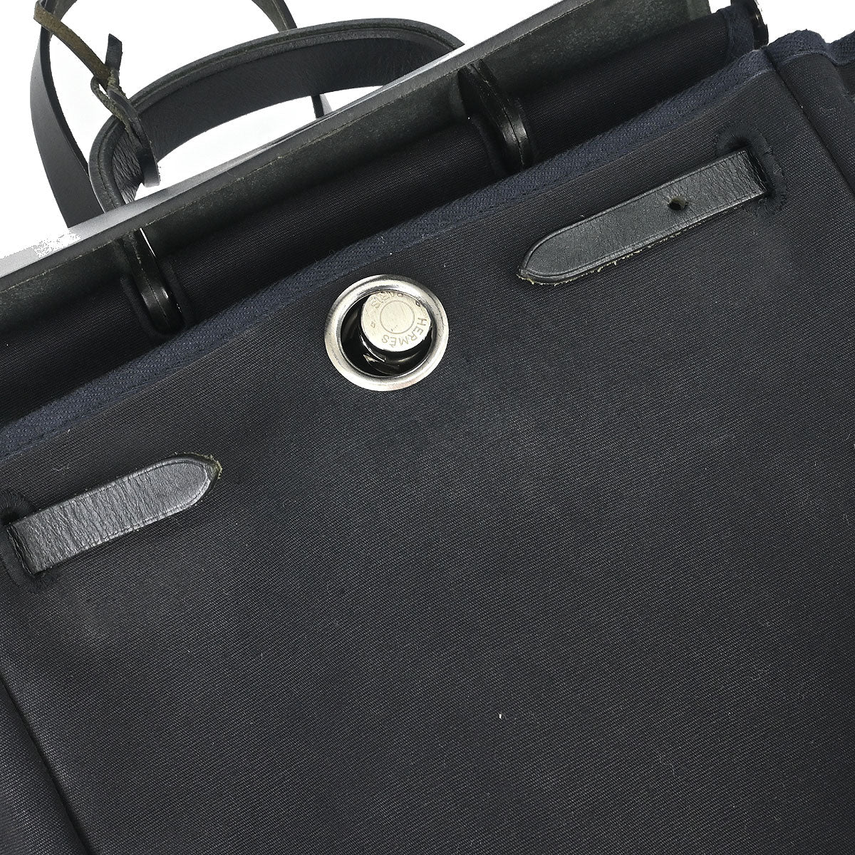 Hermes Black Toile Officier Herbag a Dos 2 in 1 Backpack