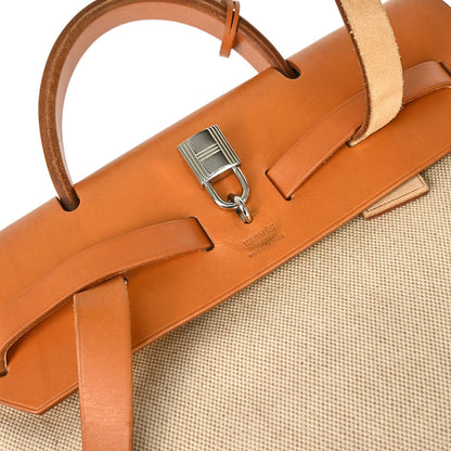 Hermes Natural Toile H Herbag a Dos 2 in 1 Backpack