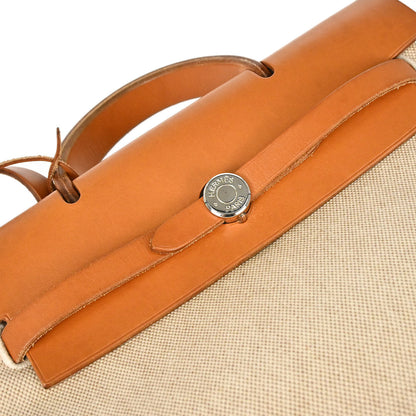 Hermes Natural Toile H Herbag a Dos 2 in 1 Backpack