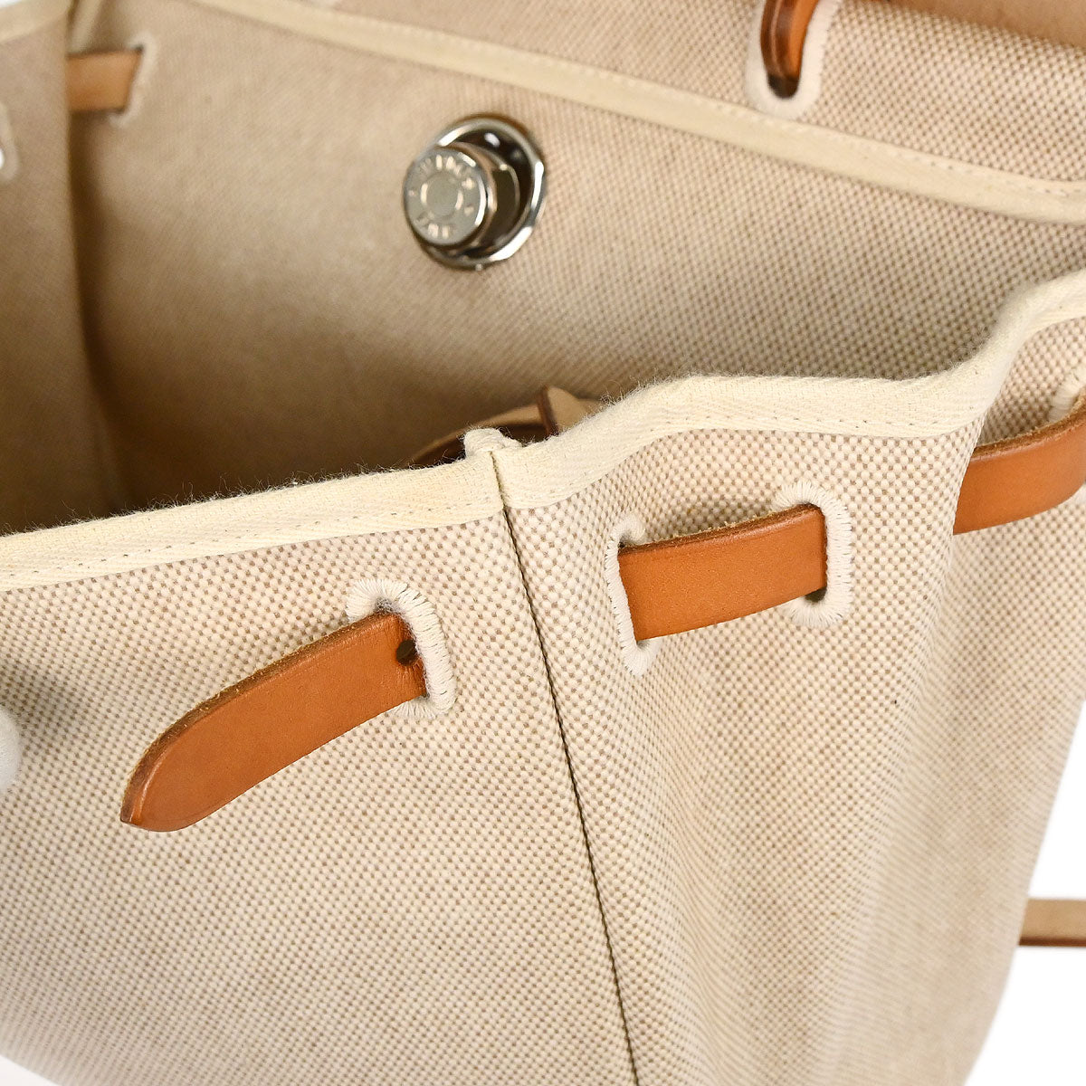 Hermes Natural Toile H Herbag a Dos 2 in 1 Backpack