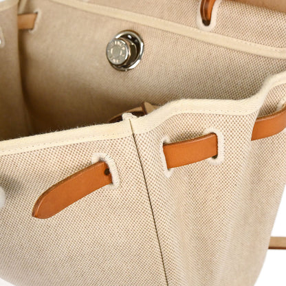 Hermes Natural Toile H Herbag a Dos 2 in 1 Backpack