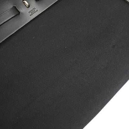 Hermes Natural Black Toile H Officier Herbag MM 2way Shoulder Handbag