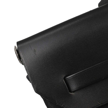 Hermes Black Toile Officier Herbag MM 2way Shoulder Handbag