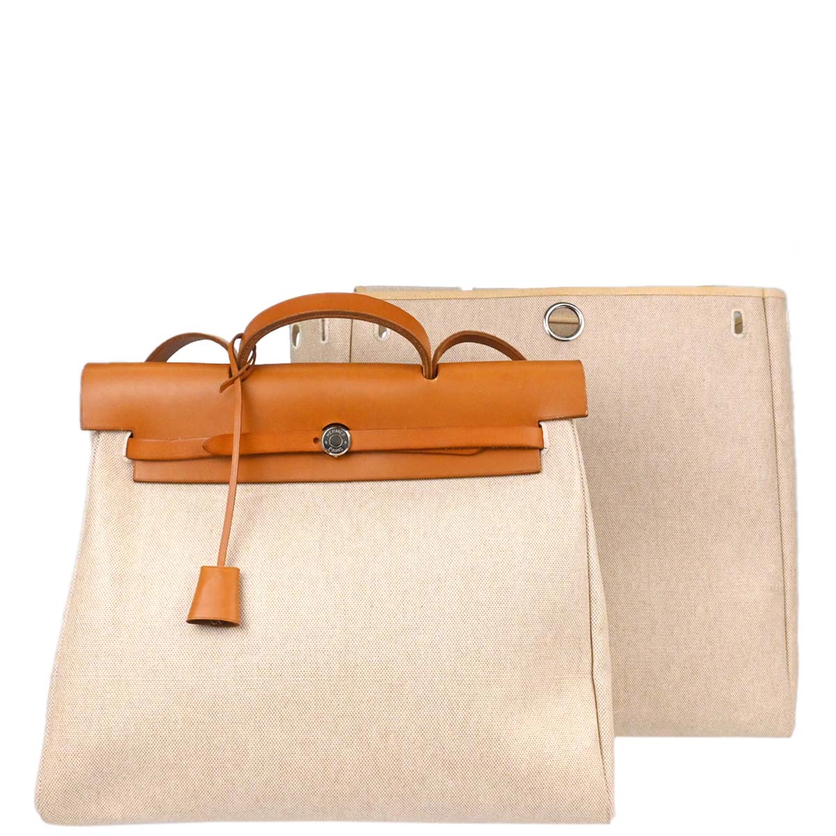 Hermes Natural Toile H Herbag MM 2way Shoulder Handbag