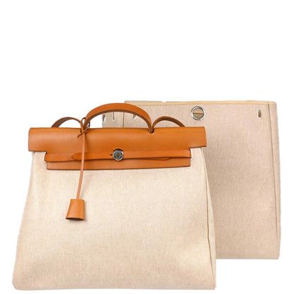 Hermes Natural Toile H Herbag MM 2way Shoulder Handbag