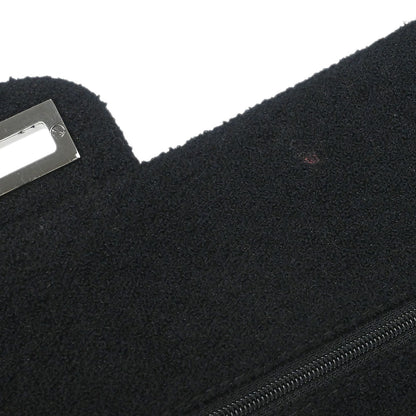 Chanel 2008-2009 Black Tweed 2.55 Medium Classic Double Flap Shoulder Bag