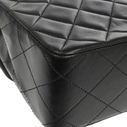 Chanel Black Lambskin Classic Square Flap Shoulder Bag 20
