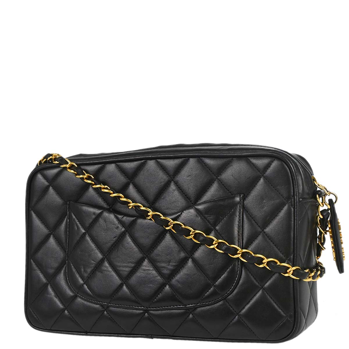 Chanel 1996-1997 Black Lambskin Camera Bag Medium