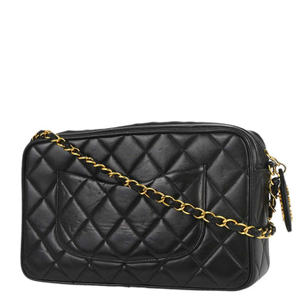 Chanel 1996-1997 Black Lambskin Camera Bag Medium