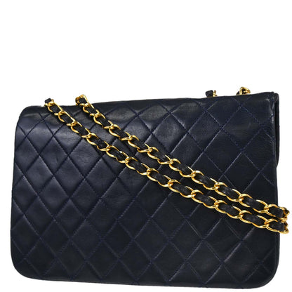 Chanel 1986-1988 Navy Lambskin Shoulder Bag