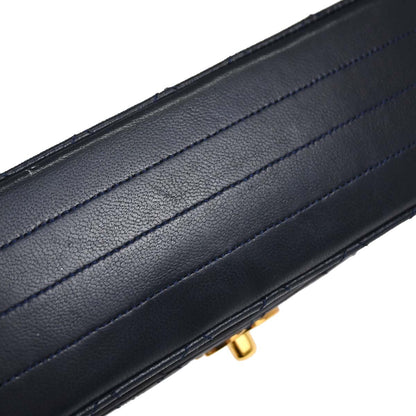 Chanel 1986-1988 Navy Lambskin Shoulder Bag