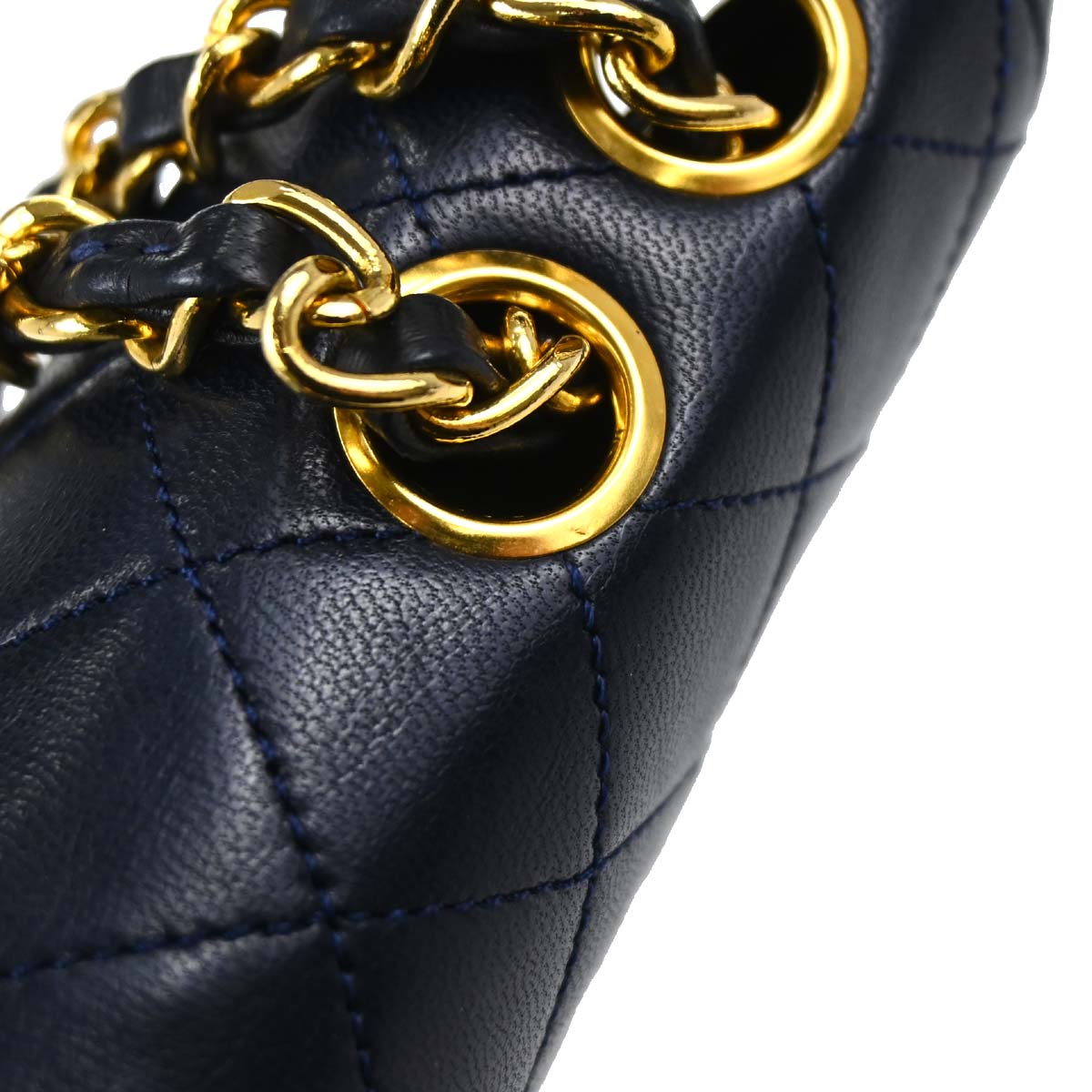 Chanel 1986-1988 Navy Lambskin Shoulder Bag