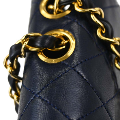 Chanel 1986-1988 Navy Lambskin Shoulder Bag