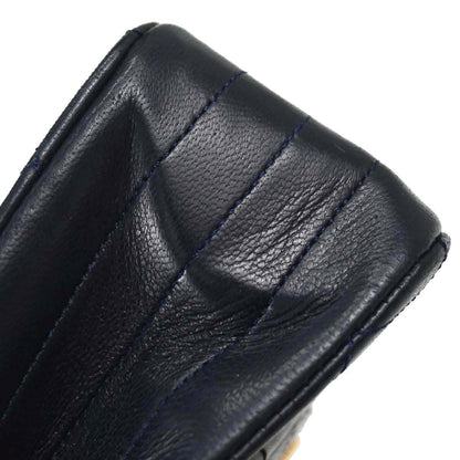 Chanel 1986-1988 Navy Lambskin Shoulder Bag