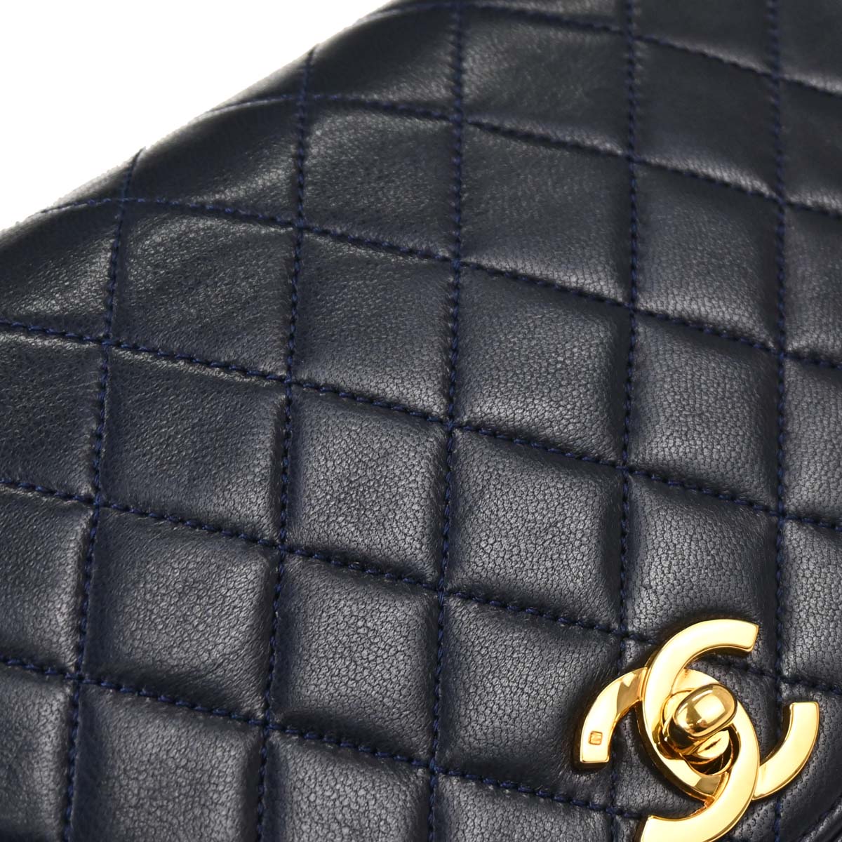Chanel 1986-1988 Navy Lambskin Shoulder Bag