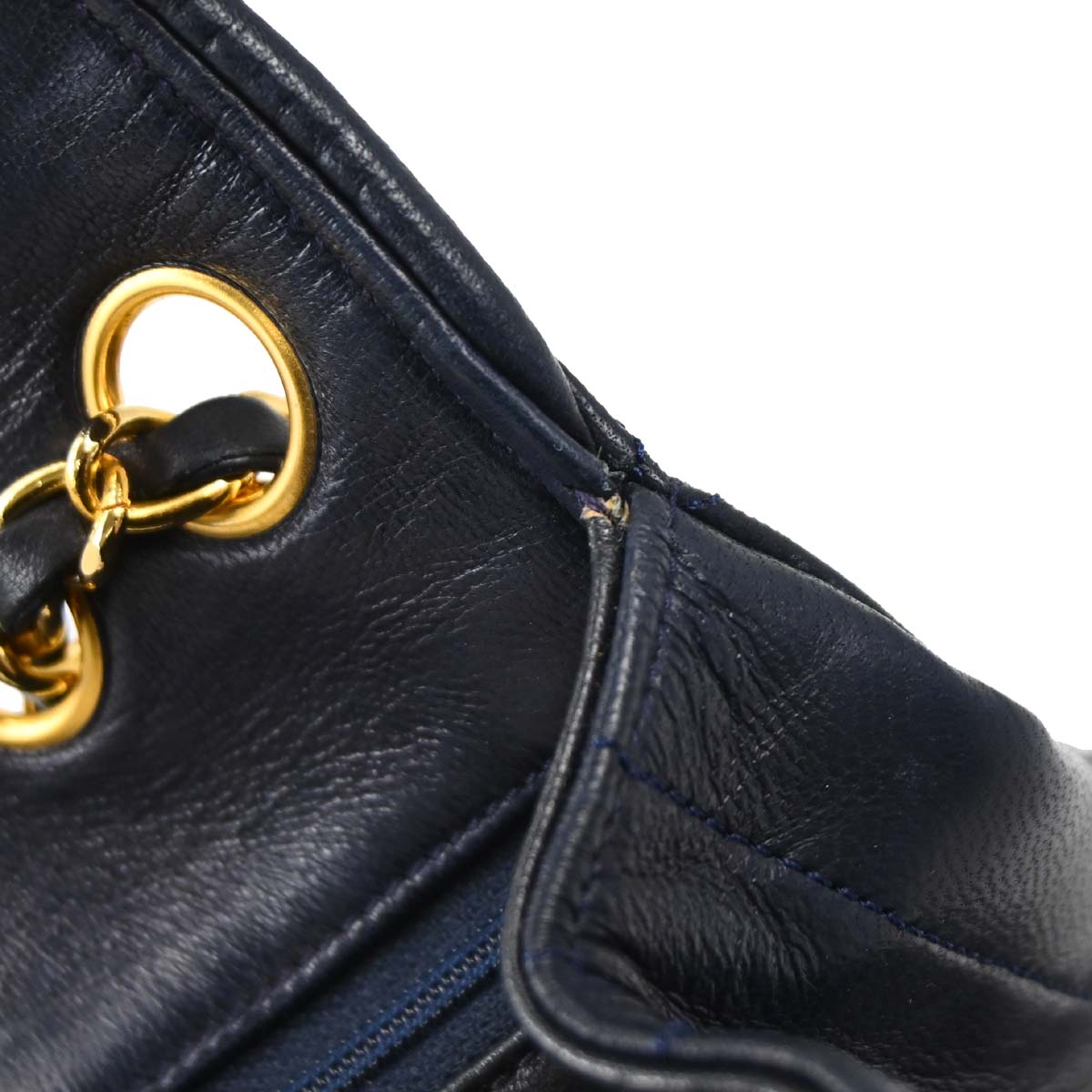 Chanel 1986-1988 Navy Lambskin Shoulder Bag