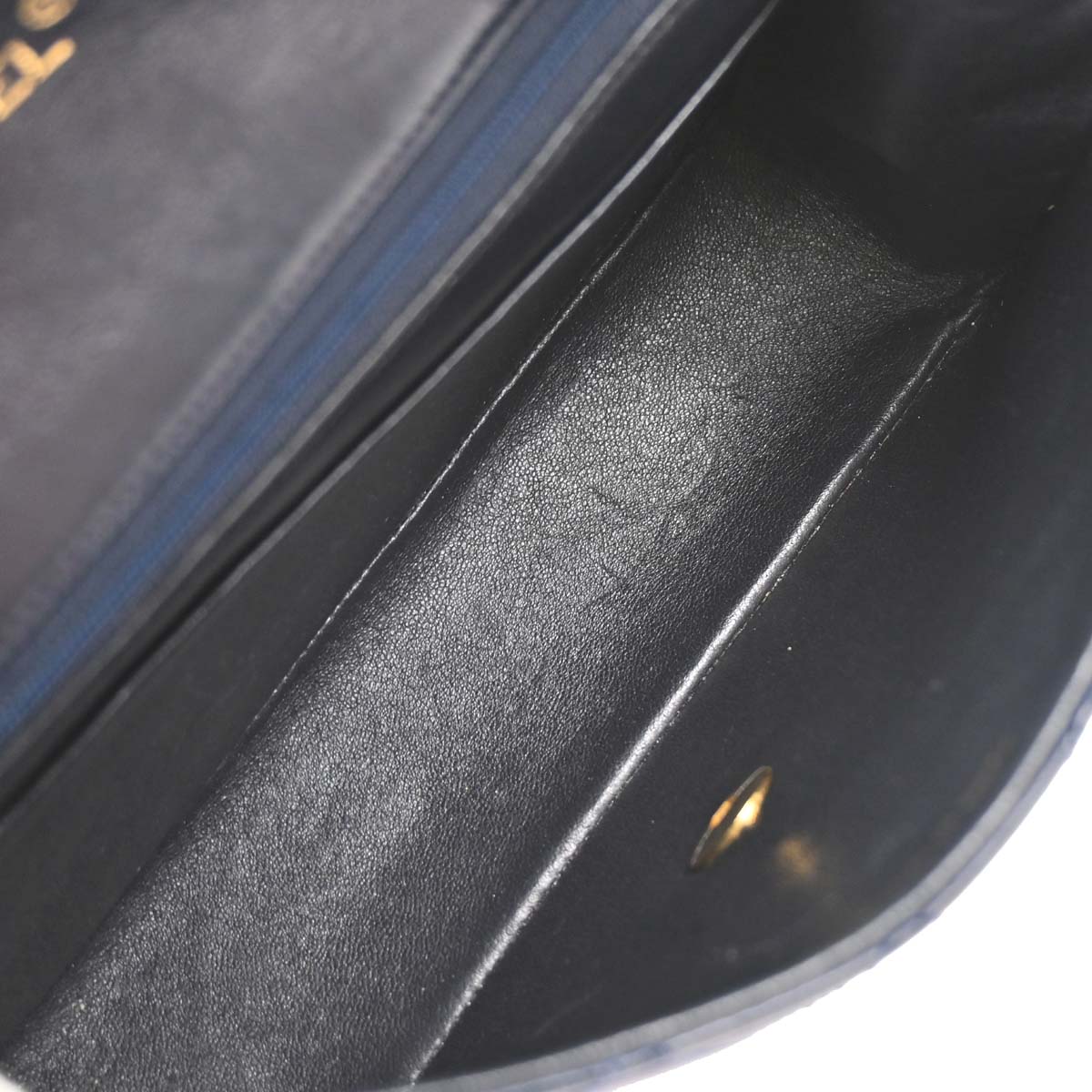 Chanel 1986-1988 Navy Lambskin Shoulder Bag