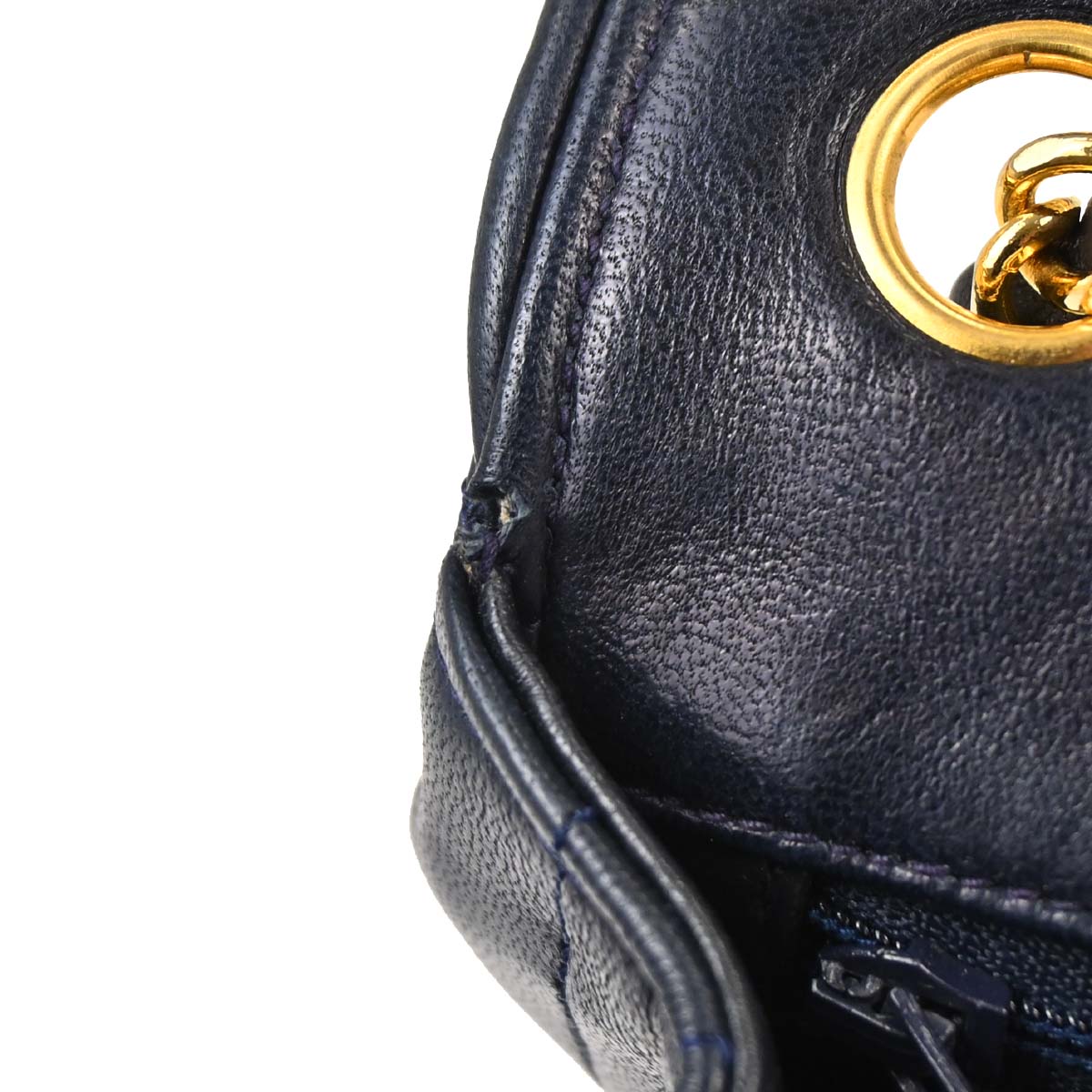 Chanel 1986-1988 Navy Lambskin Shoulder Bag