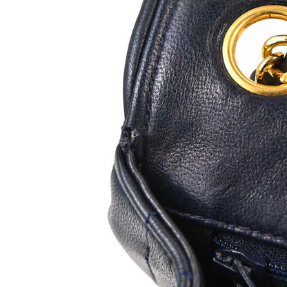 Chanel 1986-1988 Navy Lambskin Shoulder Bag