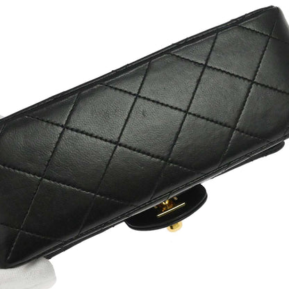 Chanel 1989-1991 Black Lambskin Mini Classic Square Flap Shoulder Bag 17