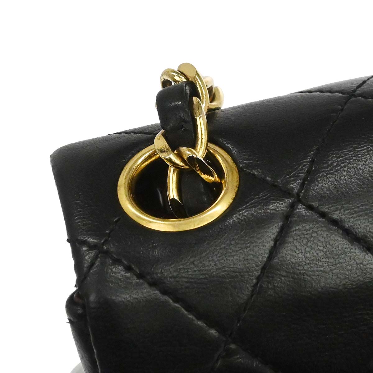 Chanel 1989-1991 Black Lambskin Mini Classic Square Flap Shoulder Bag 17