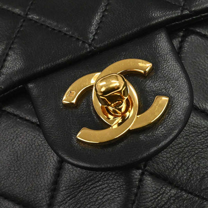 Chanel 1989-1991 Black Lambskin Mini Classic Square Flap Shoulder Bag 17