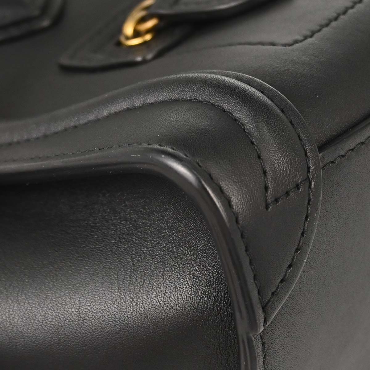 Celine Black Leather Nano Luggage 2way Shoulder Tote Bag
