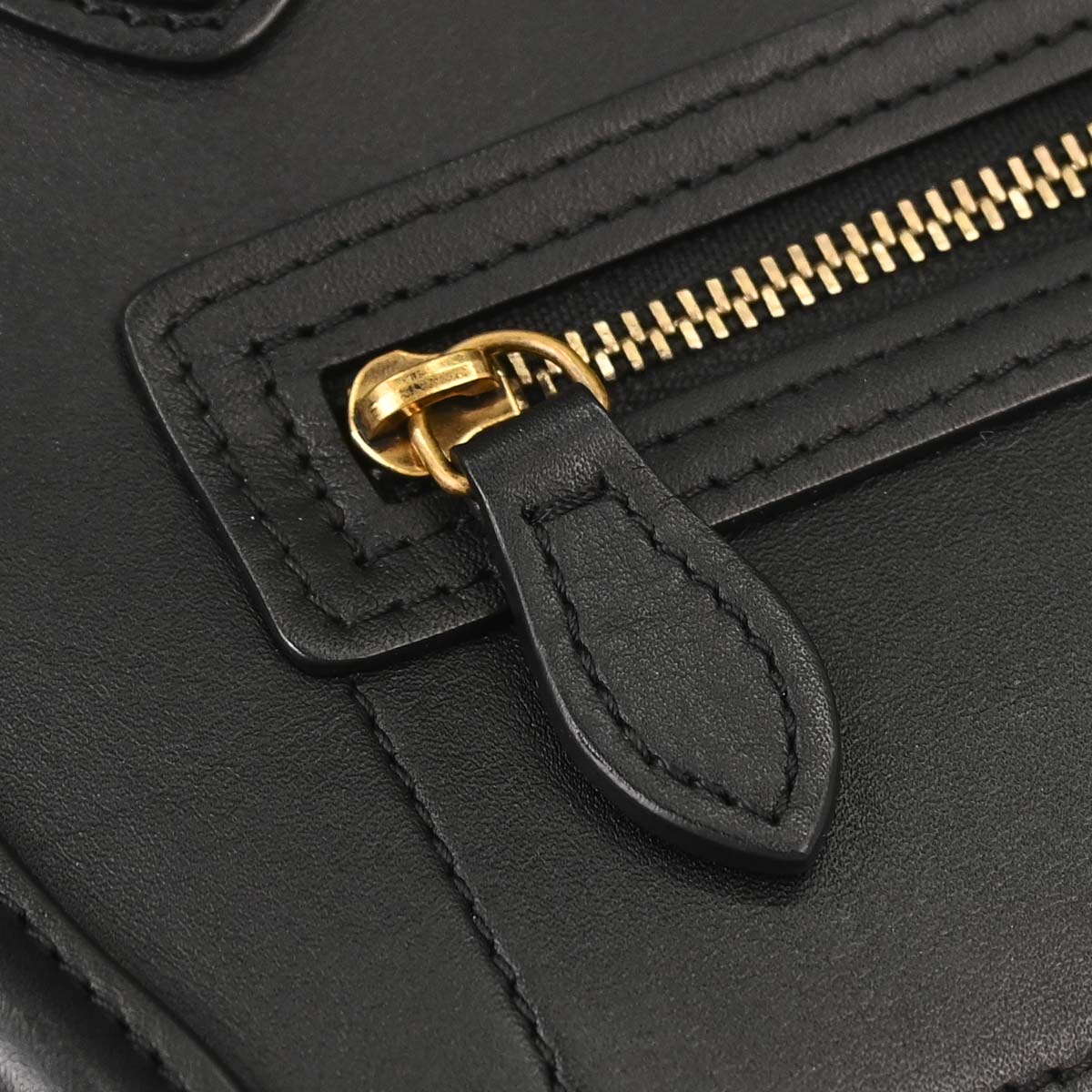 Celine Black Leather Nano Luggage 2way Shoulder Tote Bag