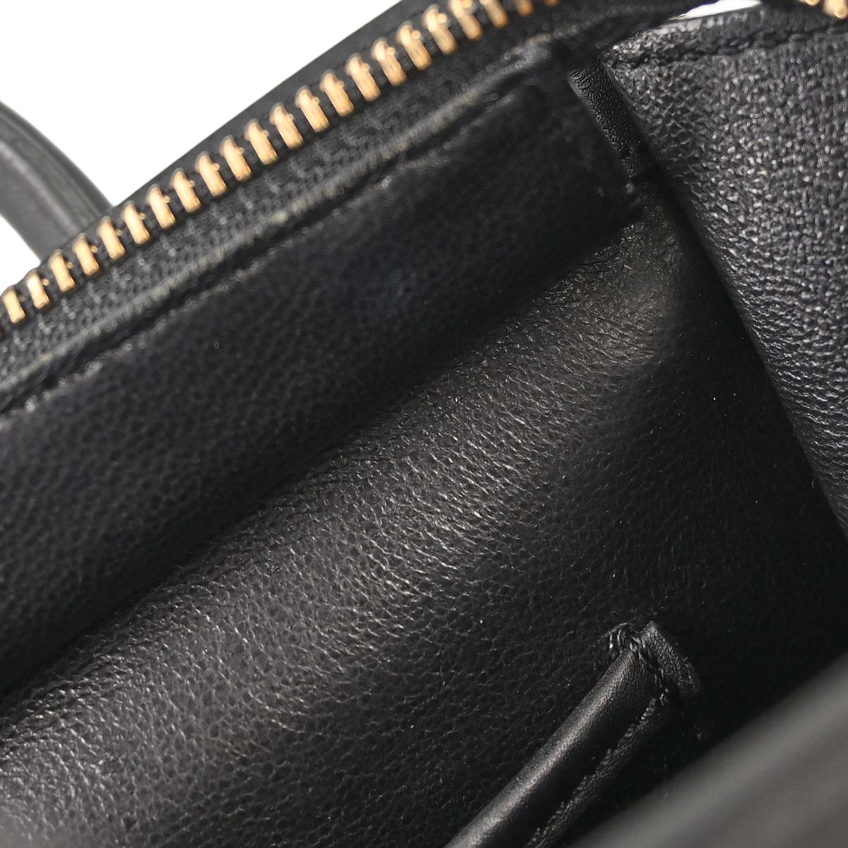 Celine Black Leather Nano Luggage 2way Shoulder Tote Bag